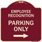 Signmission Employee Recognition Parking Right Arrow Heavy-Gauge Aluminum Sign, 18" x 18", BU-1818-24098 A-DES-BU-1818-24098 - alternate 1